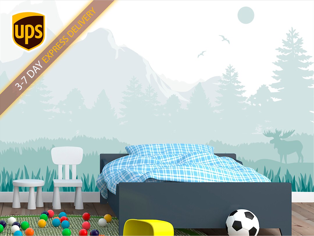 Abstract Mountain Wallpaper Landscape Mural Outlander - Etsy