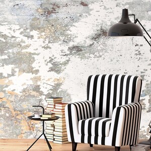 Grunge Wall Mural, Abstract Wallpaper, Modern Wall Art Self-Adhesive, Modern Wallpaper Peel & Stick, Old Cement Wall Decor Removable KM535