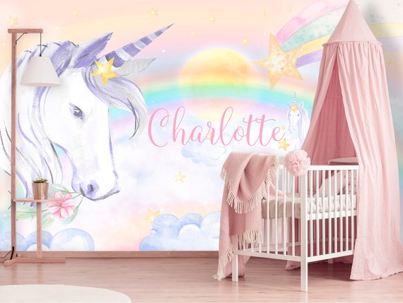 Unicorn Wallpaper Girls Bedroom KN986 Custom Order for - Etsy