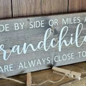 Grandparent signs, Grandchildren, Side by side,Home Decor,Rustic wood sign,Natural Wood,Handmade,Wooden Decor, Framed signs, farmhouse decor