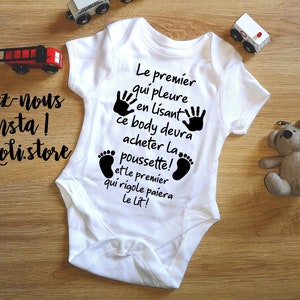 Baby body announcing birth and pregnancy to Dad Grandma Uncle Tata Godfather, birth list, baby arrives, surprise, gift idea image 3