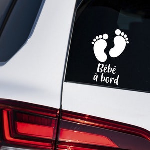 Sticker voiture, autocollant carrosserie, bébé à bord, prénom à bord, adhésif voiture, déco voiture, sticker bébé à bord