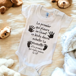 Baby body announcing birth and pregnancy to Dad Grandma Uncle Tata Godfather, birth list, baby arrives, surprise, gift idea image 4