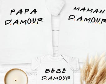 Bijpassende T-shirts voor het hele gezin, babyrompertjes, papa, mama, vrienden, peetmoeder, peetdochter, peetzoon, zwangerschapsaankondiging