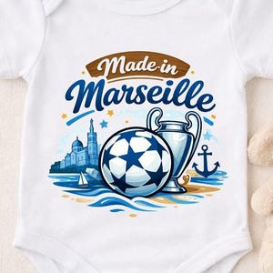 Body niemowlęce – Kibic Marsylii – Koszulka z okazji narodzin dziecka – Prezent DTF – Dumni kibice Marsylii – Oryginalny humor – Ultrasi kibice OM