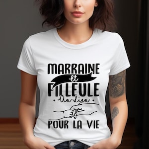 Women's T-shirt, godmother and goddaughter, matching t-shirt, pregnancy announcement, humor, funny, funny, funny, gift idea