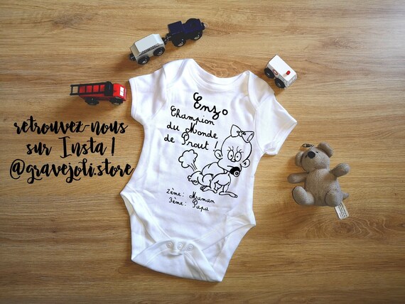 Bodies humour personnalisés pour bébé: idée cadeau originale!