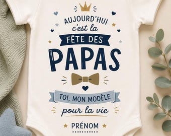 Body personalizado para bebé del Día del Padre | Camiseta infantil "El mejor papá del mundo" | Regalo original para papá | Camiseta para papá con el nombre del niño