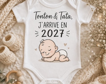 Zwangerschapsaankondiging romper / zwangerschapsaankondiging / romper voor tante en oom / gepersonaliseerde romper voor toekomstige grootouders / Ik ben uitgerekend in 2027