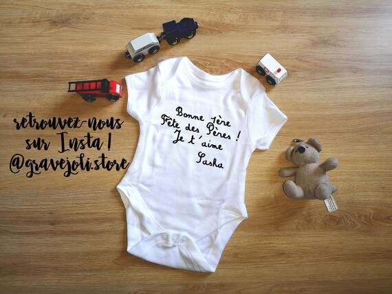 Body bébé fête des pères personnalisé avec prénom, bonne fête papa