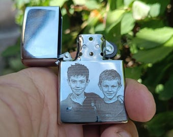 Briquet Zippo personnalisé gravé avec texte ou photo