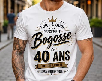 Men's 40th Birthday T-Shirt - Handsome Guy - Limited Edition 100% Authentic - Birthday Gift for Men - Funny 40th Birthday T-Shirt Gift for Dad, Husband, or Colleague