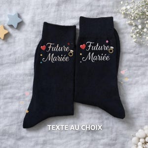 Pair of personalized black socks – Funny message of your choice – Fun & stylish gift – Wedding, bachelor/bachelorette party, birthday