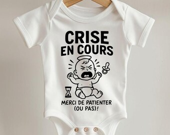 Body Bébé Manches Courtes YONACREA - C'est Qui Le Patron ? - Humour Bébé