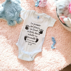 Baby body announcing birth and pregnancy to Dad Grandma Uncle Tata Godfather, birth list, baby arrives, surprise, gift idea image 5