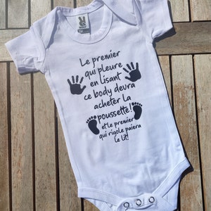 Baby body announcing birth and pregnancy to Dad Grandma Uncle Tata Godfather, birth list, baby arrives, surprise, gift idea