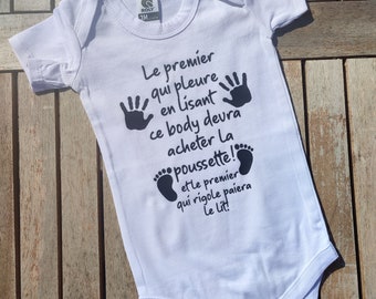 Body de bebé anunciando nacimiento y embarazo a Papá Abuela Tío Tata Padrino, lista de nacimiento, llega bebé, sorpresa, idea de regalo