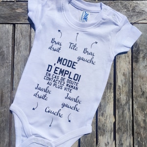 Baby bodysuit, instructions, instructions with Humor image 1