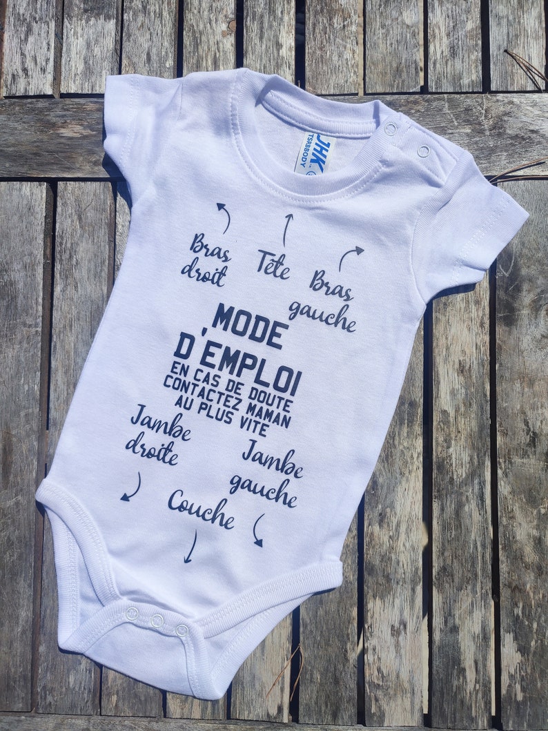 Baby bodysuit, instructions, instructions with Humor image 1