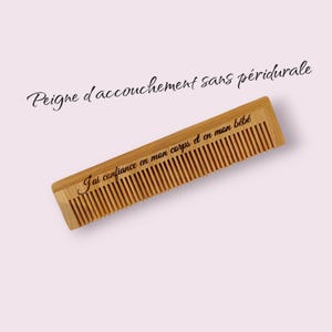 Painless childbirth comb engraved with mantra no epidural diversion pain, wooden comb every contraction bamboo