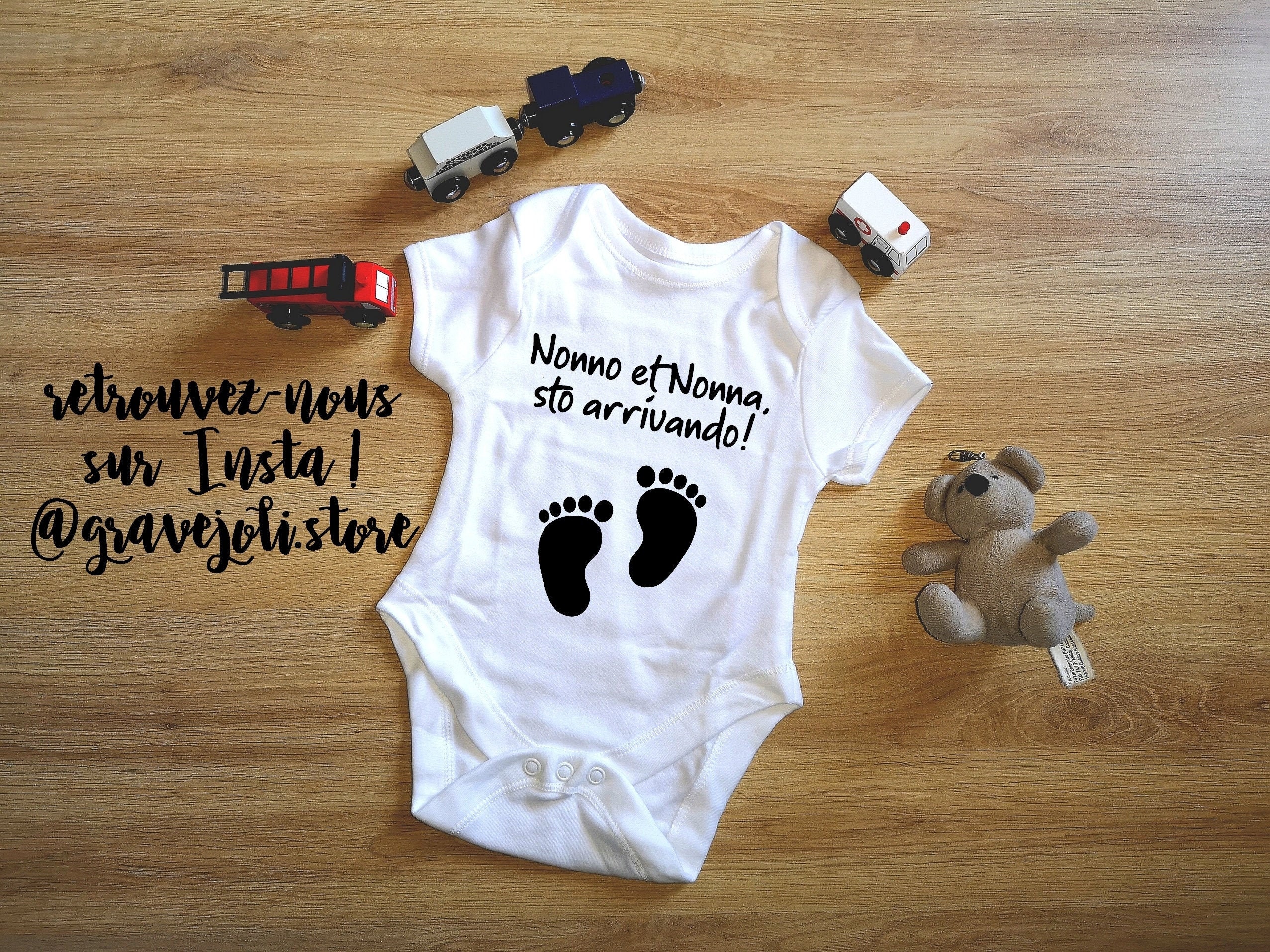 Personalized baby bodysuit, sto arriveando, bimbo arrived, nonno, nonna,  regalo nascità, bimbi, baby, gravidanza, bimbo sta arriveando