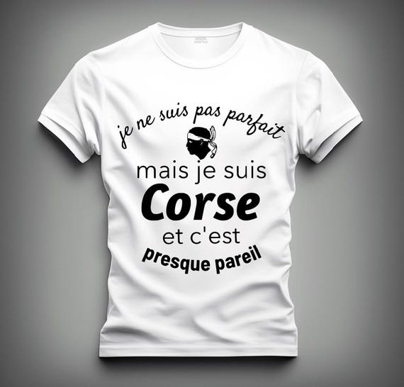 T-shirt Corse - Motif "Tête De Maure" - Taille S - Blanc - Coton - Occasion Très Bon État