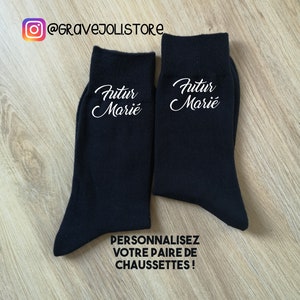 Pair of personalized black socks - Humorous message of your choice - Fun & stylish gift - wedding, bachelorette party, bachelorette party, birthday