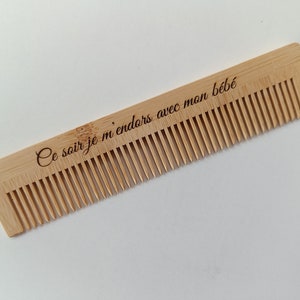 Painless Childbirth Comb Engraved with Mantra No Epidural Pain Diversion, Wooden Comb Every Contraction Bamboo