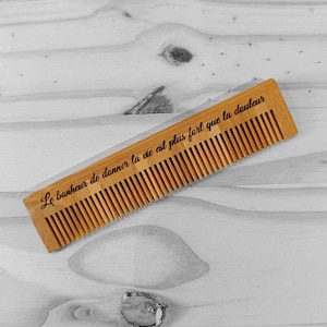 Painless childbirth comb engraved with mantra no epidural diversion pain, wooden comb every contraction bamboo
