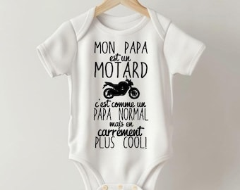 Baby Bodysuit Mon Papa Est Motard Pilote - bébé