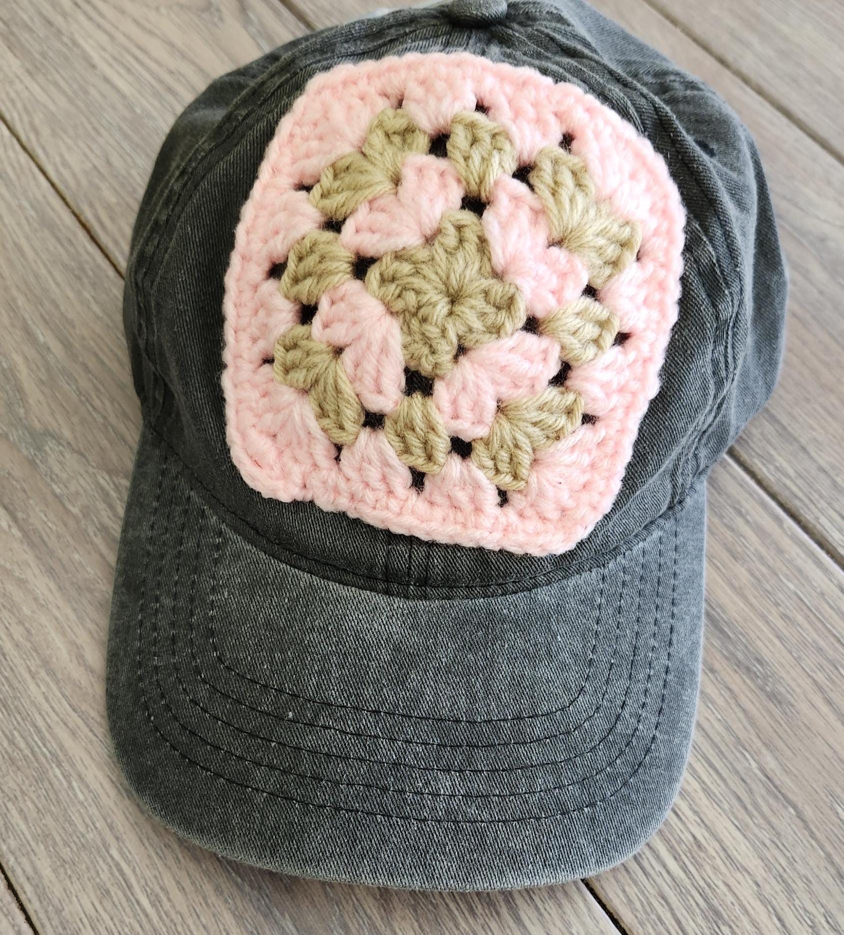 G2 Boho Granny Square Baseball Hat Crochet Granny Square Baseball Cap: Retro Trucker Hat  main image 2