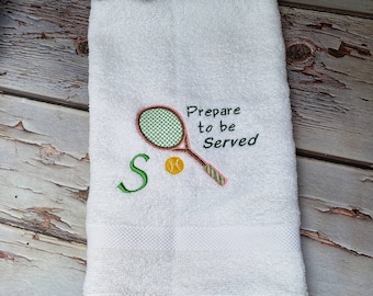 Personalisiertes Tennistuch bestickter Schläger: Personalisiertes Geschenk