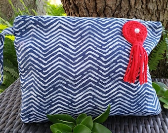 Finished Clutch Women Bag, Makeup Organizer, Fabulous Wristlet Gift for Mom, Beach Cover Up, Clutch Purse, Cell Phone Pouch