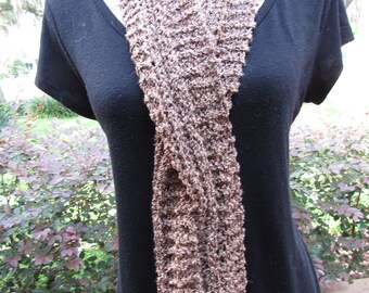 Knitted Country Scarf Unisex, Rustic Knitted Shawl, Bohemian Crochet Shawl, Knit Large Scarf, Knit Scarf Handmade, Evening Scarf Farmhouse