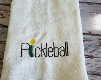 Pickleball Towel, Embroidered Design, Gift for Coach