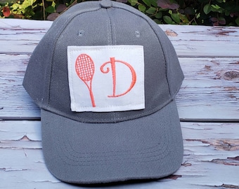 Personalized Tennis Cap: Custom Initial Embroidery, Handmade Beach Hat