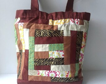 Borsa tote patchwork personalizzata: grande borsa a tracolla fatta a mano