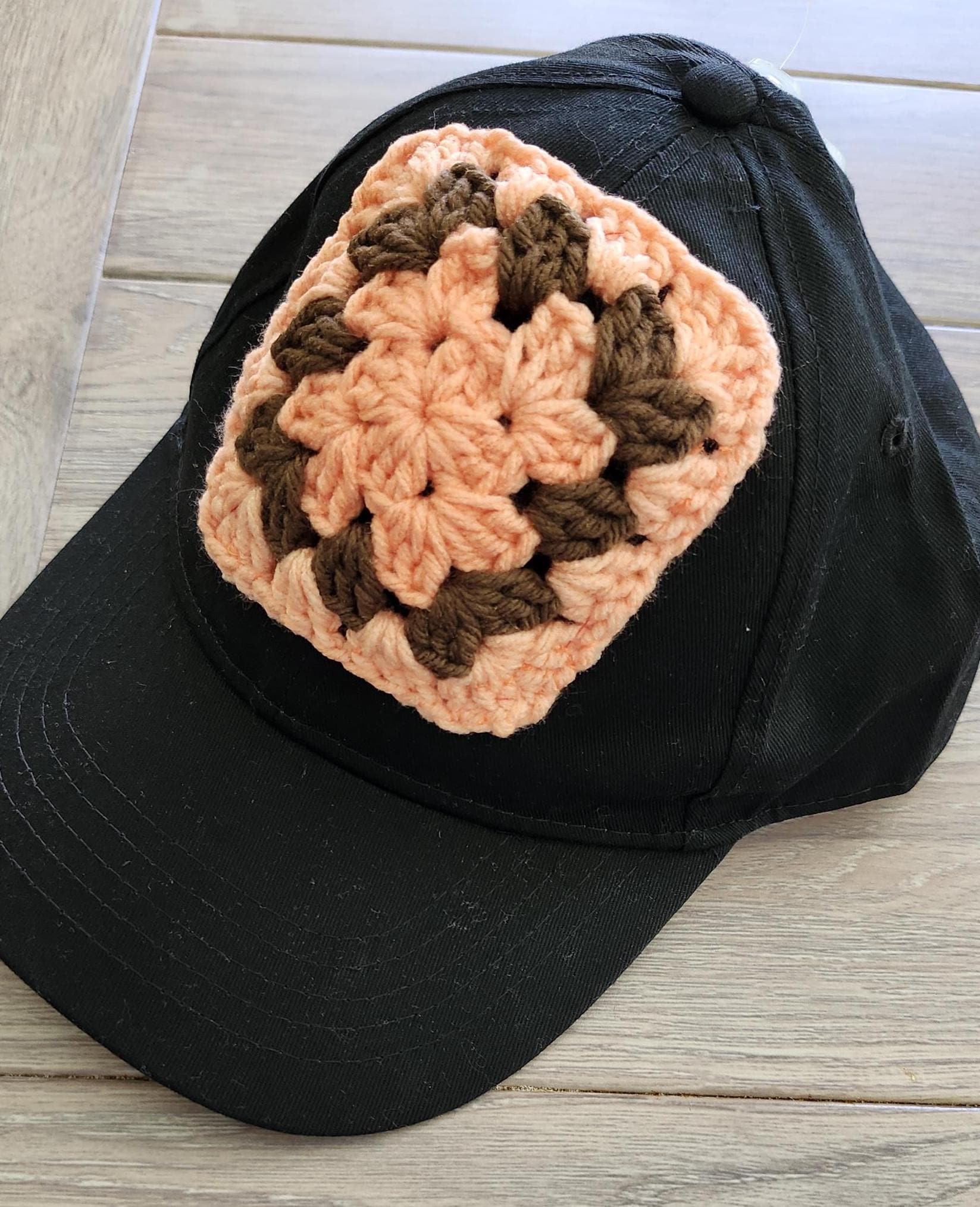 Crochet Granny Square Baseball Cap: Retro Trucker Hat 