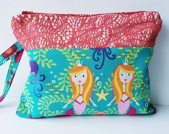 Mermaid Clutch Bag: Handmade Beach Boho Purse, Gift for Sister
