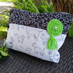 Bolso de mano con forma de cachorro, bolsa de cosméticos para perros, bolsa de maquillaje para cachorros, bolsa para perros veterinarios, hermoso regalo para veterinarios, bolsa de algodón para perros, lista para regalar