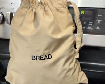 Retro Cotton Bread Bag: Reusable Homemade Bread Storage (16" x 13")