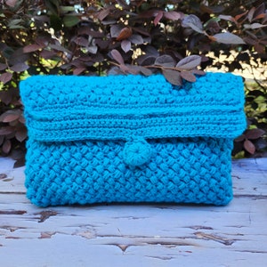 Crochet Boho Clutch Bag: Handmade Envelope Purse, LUnique Design