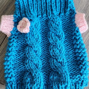 Knit Dog Sweater, Custom Small Knit Dog Cozy Sweater, Hand Knit Dog Sweater, Crochet Puppy Rope, Knitted Dog Clothes, Finished Dog Sweater.