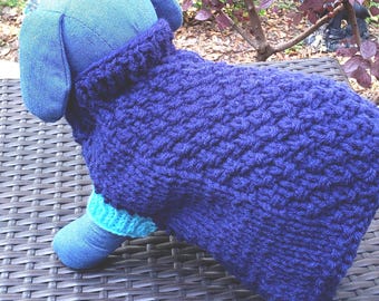 Knit Dog Sweater: Custom Puppy Clothing, Small Crochet Cozy Gift