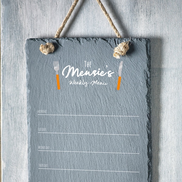 Personalised Family Weekly Meal Planner Sign