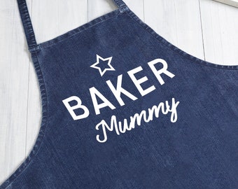 Personalised Apron | Star Baker | Personalised Cooking Apron | Denim Apron