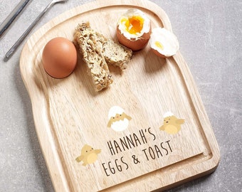 Personalised Dippy Egg & Soldiers Breakfast Toast Board, Easter Gift Idea