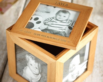 personalised cube photo frame