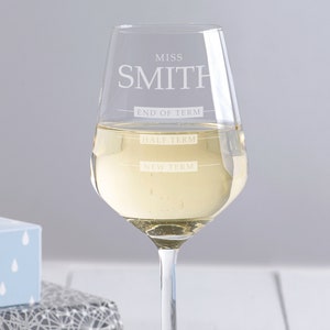 Personalised Wine Glass, Engraved, Gift Ideas, Gifts for Teachers, Personalised name, Wine, Teachers | End of Term Gift
