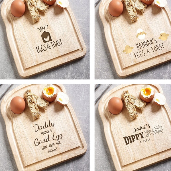 Personalised Egg & Toast Board | Breakfast Dippy Eggs Board | Personalized Egg Cup